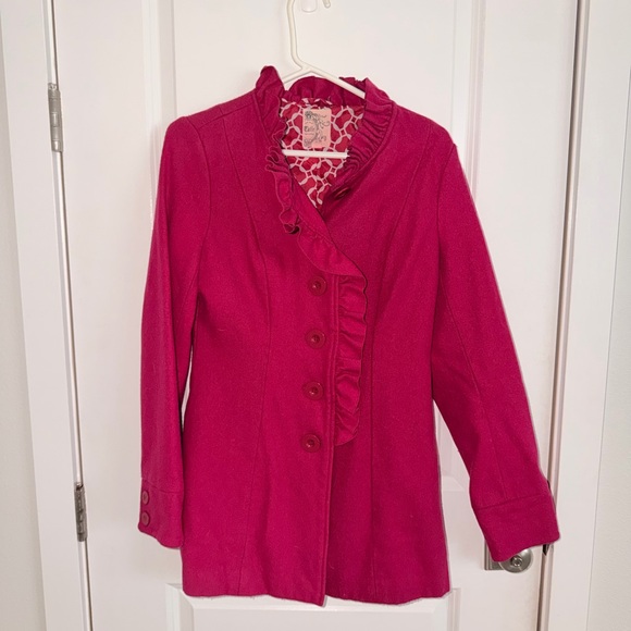 Tulle Fuchsia Ruffled Jacket - Picture 1 of 3